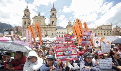 Marchas en la Plaza de Bolívar