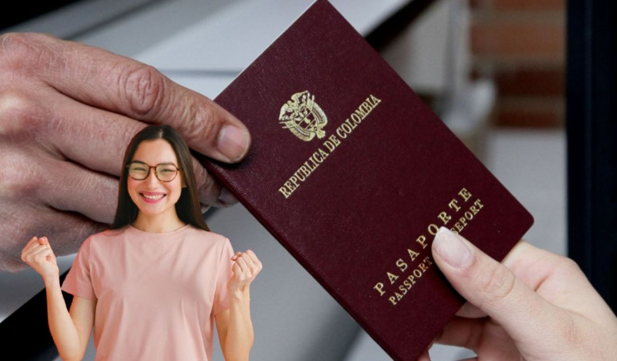 Pasaporte y persona feliz