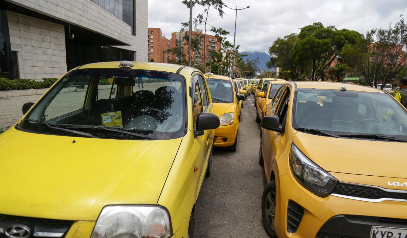 Protestas de taxistas en Bogotá