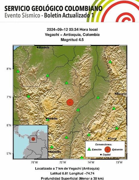 Sismo Vegachí, Antioquia