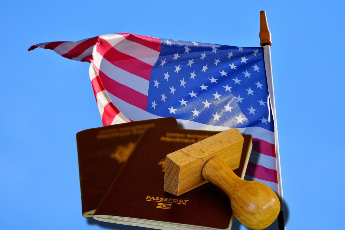 Pasaporte colombiano bandera Estados Unidos