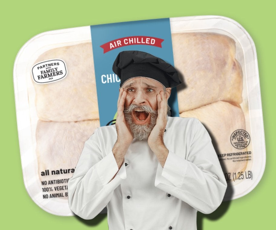 Persona sorprendida con marca de alimentos