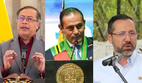 Gustavo PetroJuvenal Díaz y el alcalde de Bucaramanga Jaime Andrés Beltrán