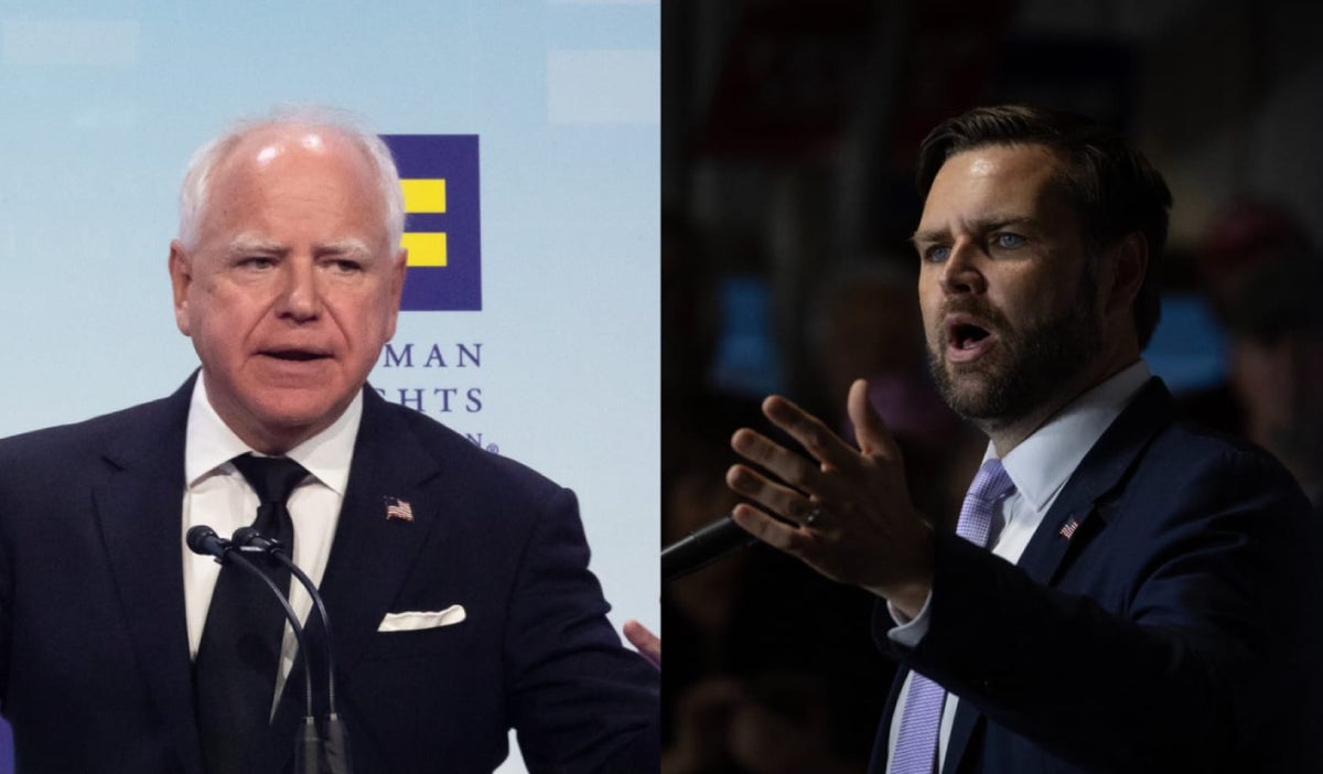 Tim Walz y JD Vance, candidatos la vicepresidencia de EE.UU.