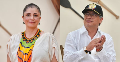 Presidente Gustavo Petro y defensora Iris Marín