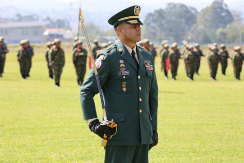 Imagen del general Federico Mejía en una ceremonia de ascensos del Ejército.