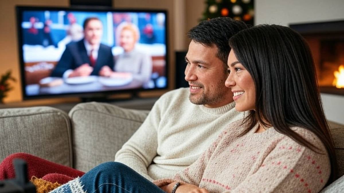 Pareja viendo películas