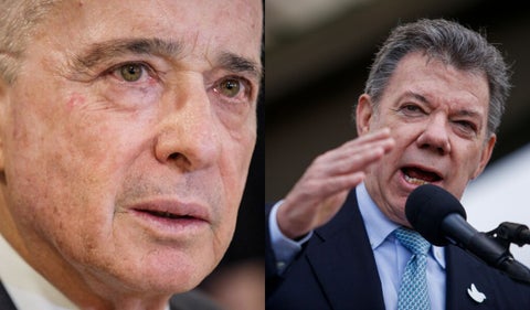 Álvaro Uribe y Juan Manuel Santos