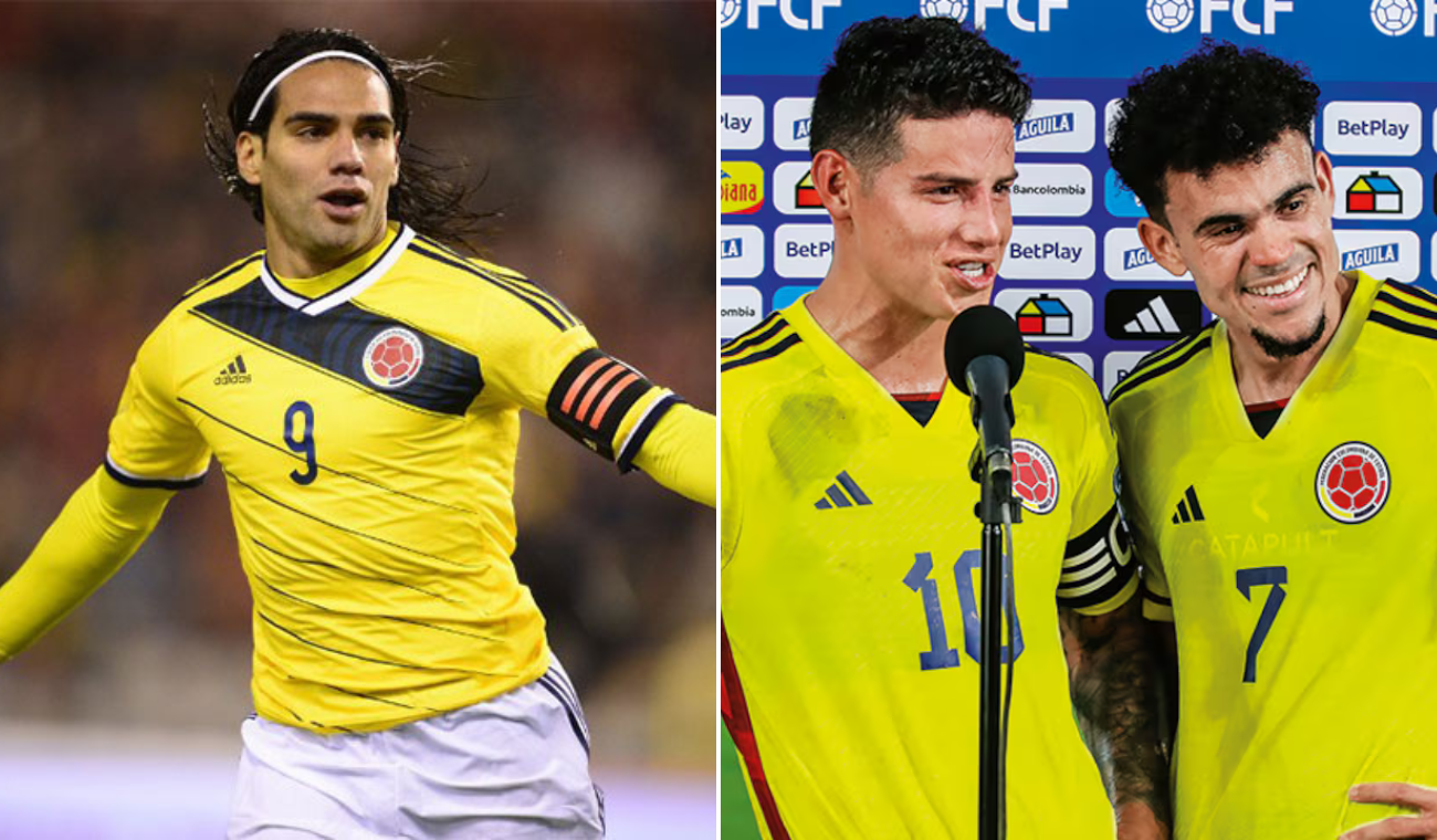 Radamel Falcao, James Rodríguez y Luis Díaz