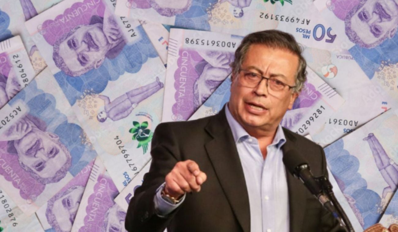 Billetes colombianos y Gustavo Petro