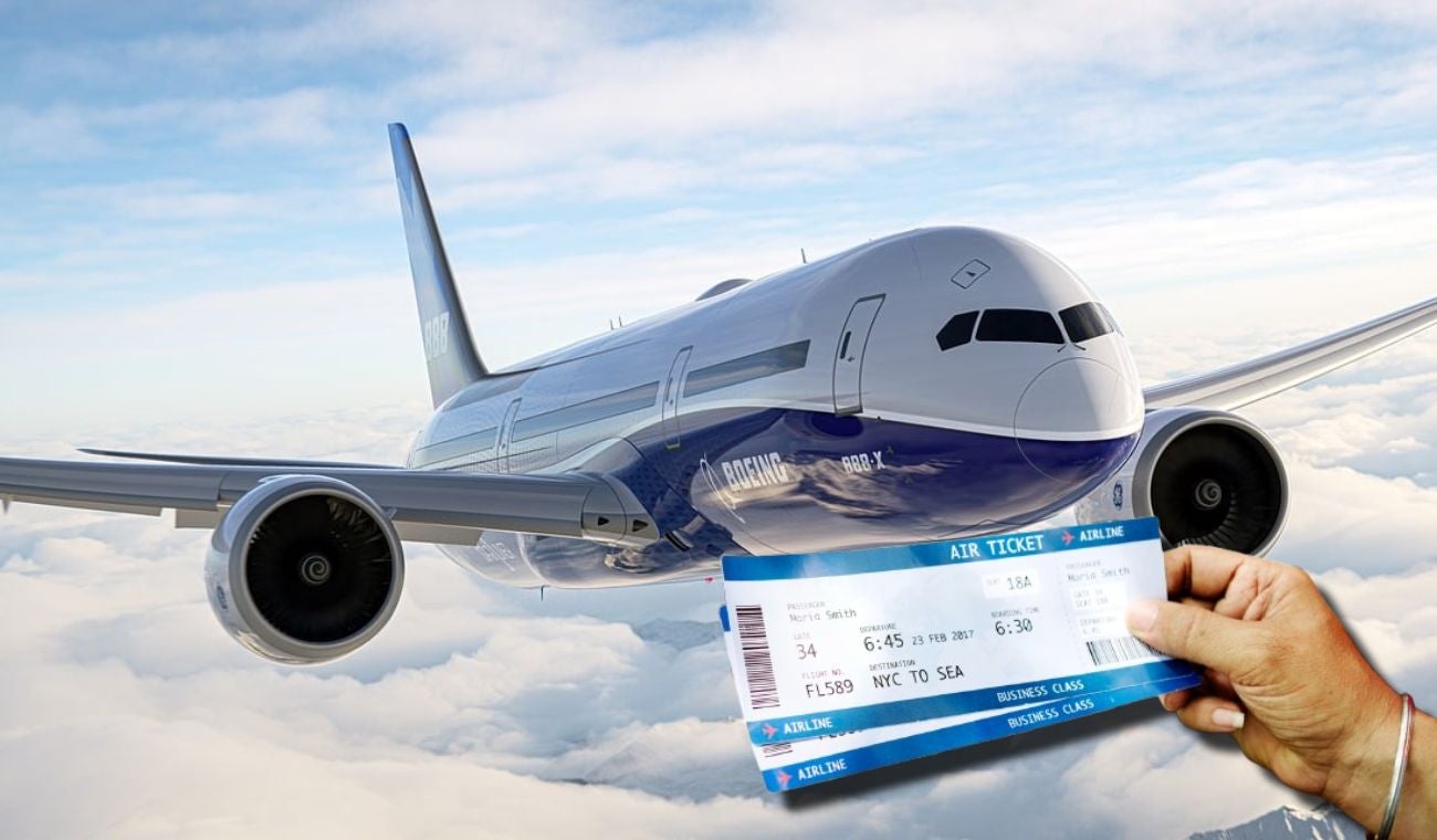 Avión y tiquetes