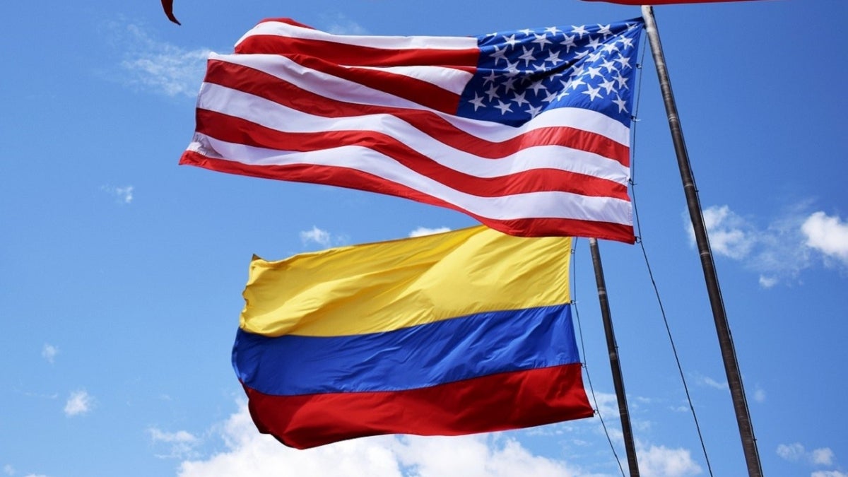 Bandera Colombia y Estados Unidos