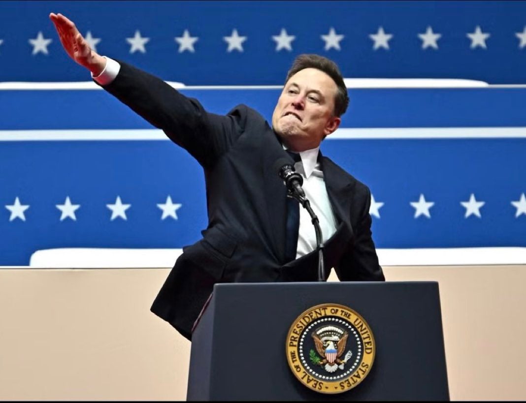 Elon Musk con polémico gesto de saludo