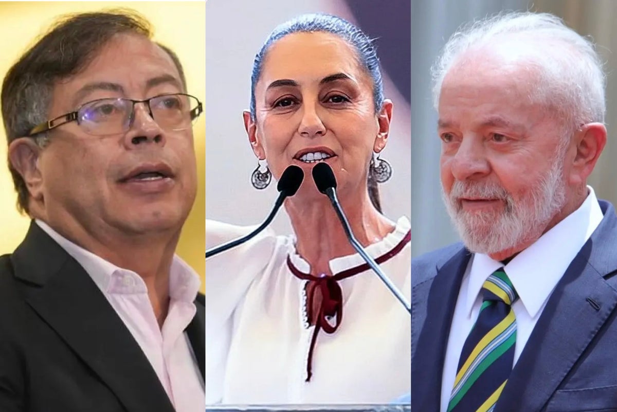 Presidentes de Colombia, México y Brasil.