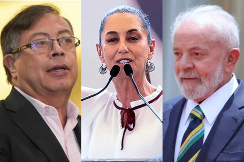 Presidentes de Colombia, México y Brasil.