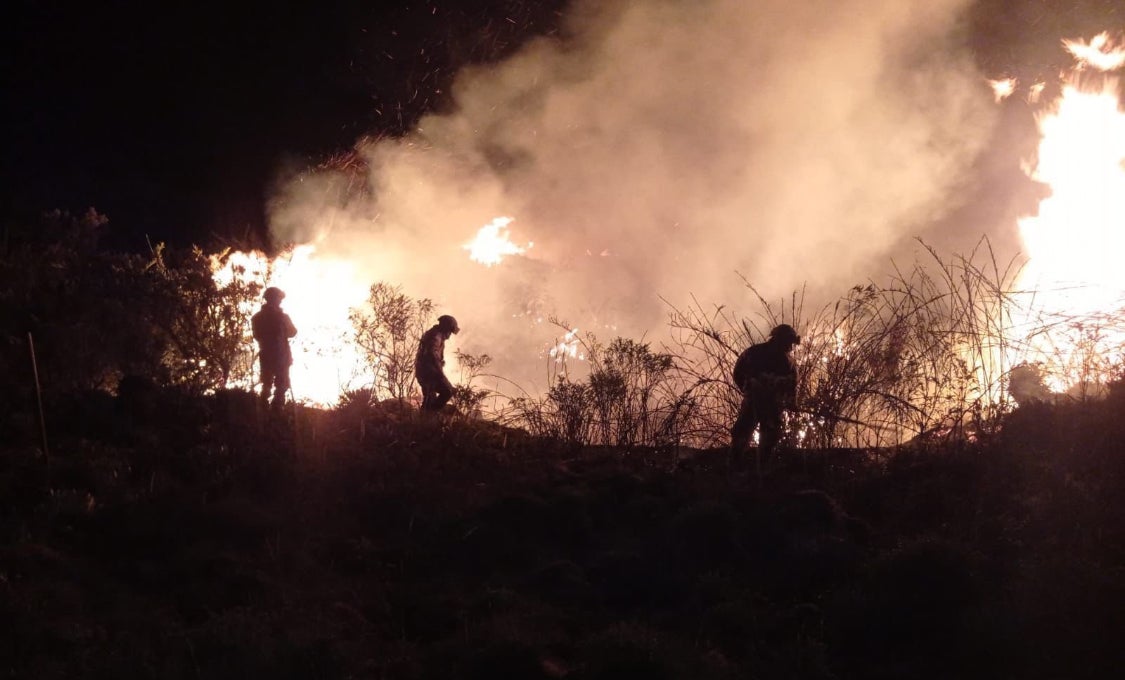 Incendio forestal en Chingaza