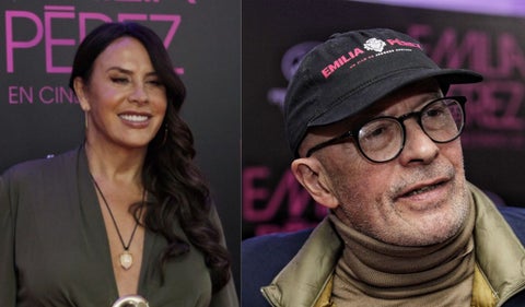Karla Sofía Gascón y director de Emilia Pérez