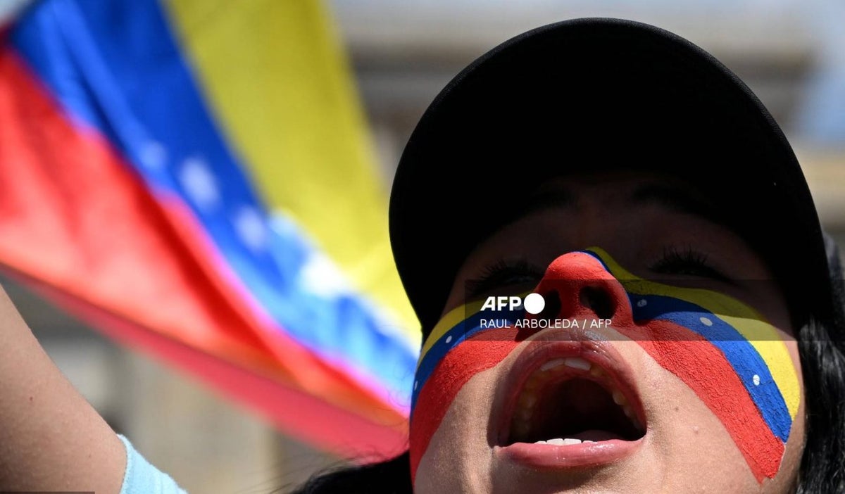 Protesta de colombianos por Venezuela