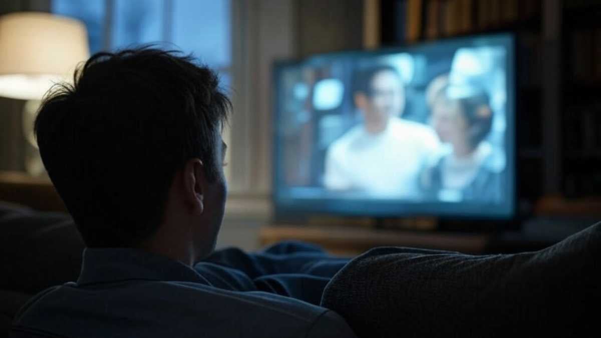 persona viendo televisión