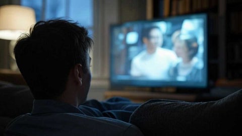persona viendo televisión