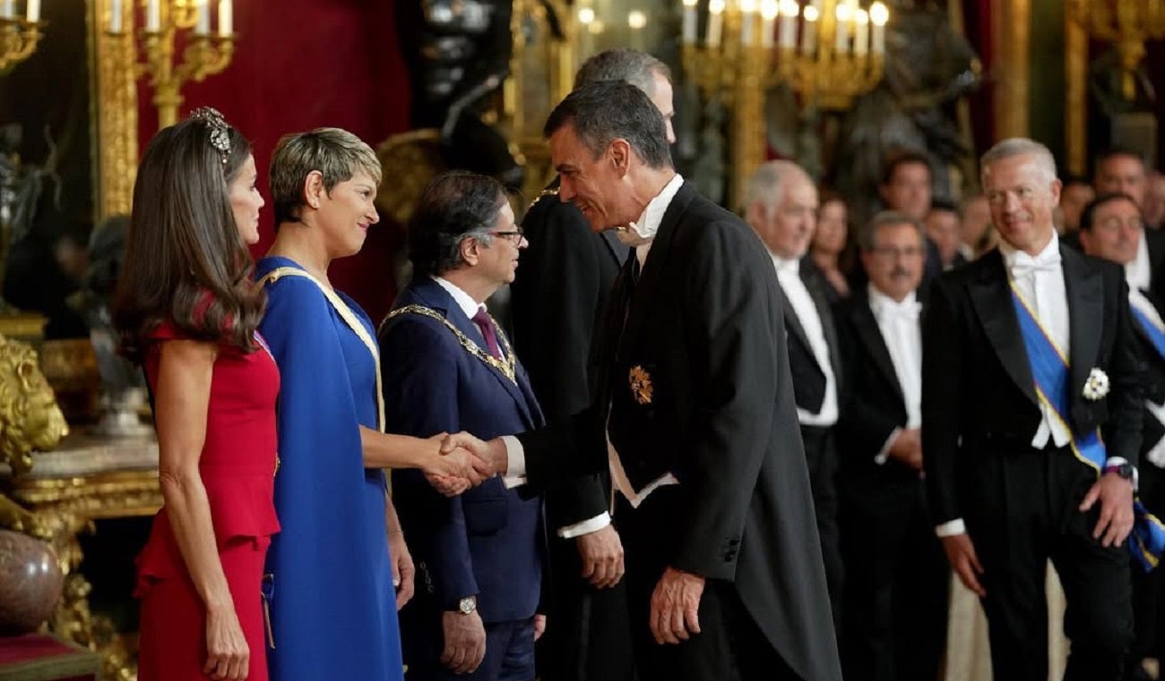La primera dama de Colombia, Verónica Alcocer, en visita al rey de España con el presidente Gustavo Petro