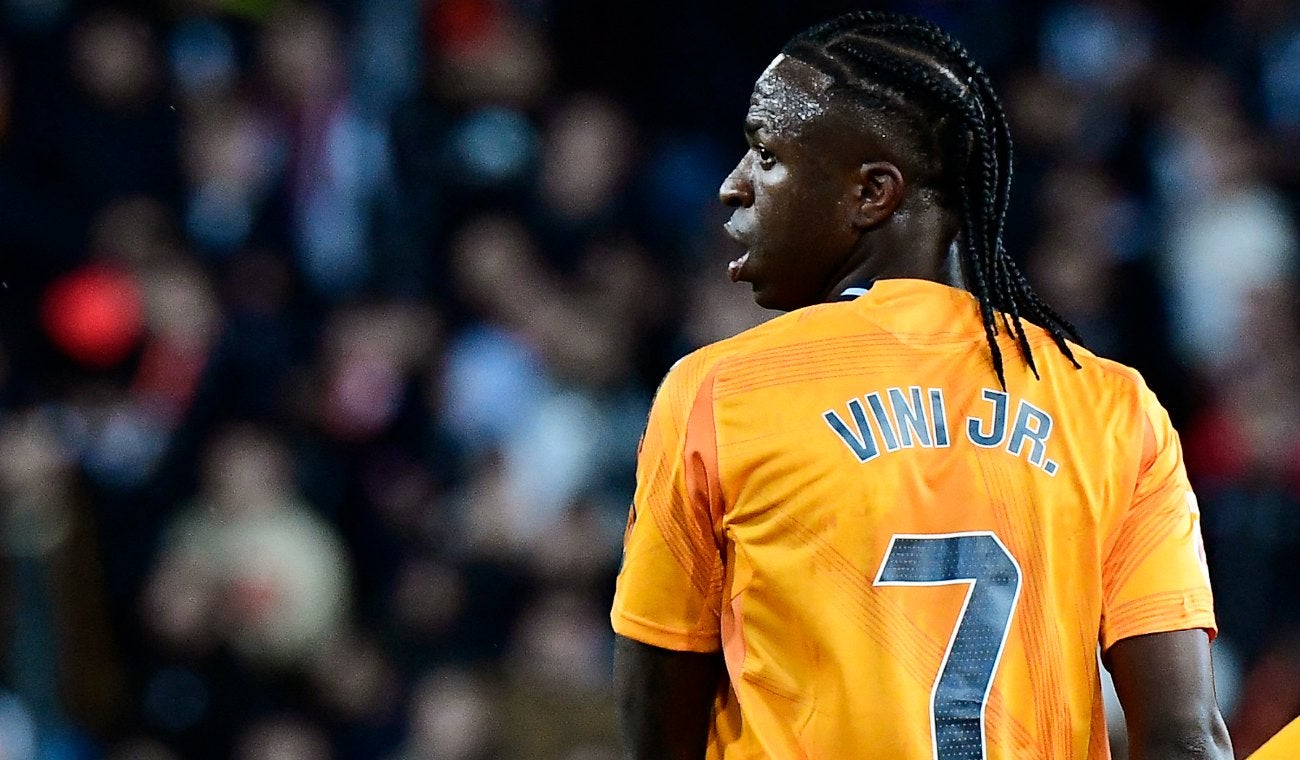 Vinícius, en el partido contra el Valencia antes de su expulsión. 3 de enero de 2025