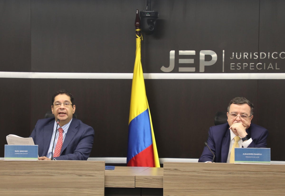 Magistrados de la JEP Raúl Sánchez y Alejandro Ramelli