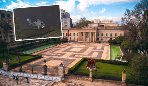 Helicóptero presidencial en la Casa de Nariño
