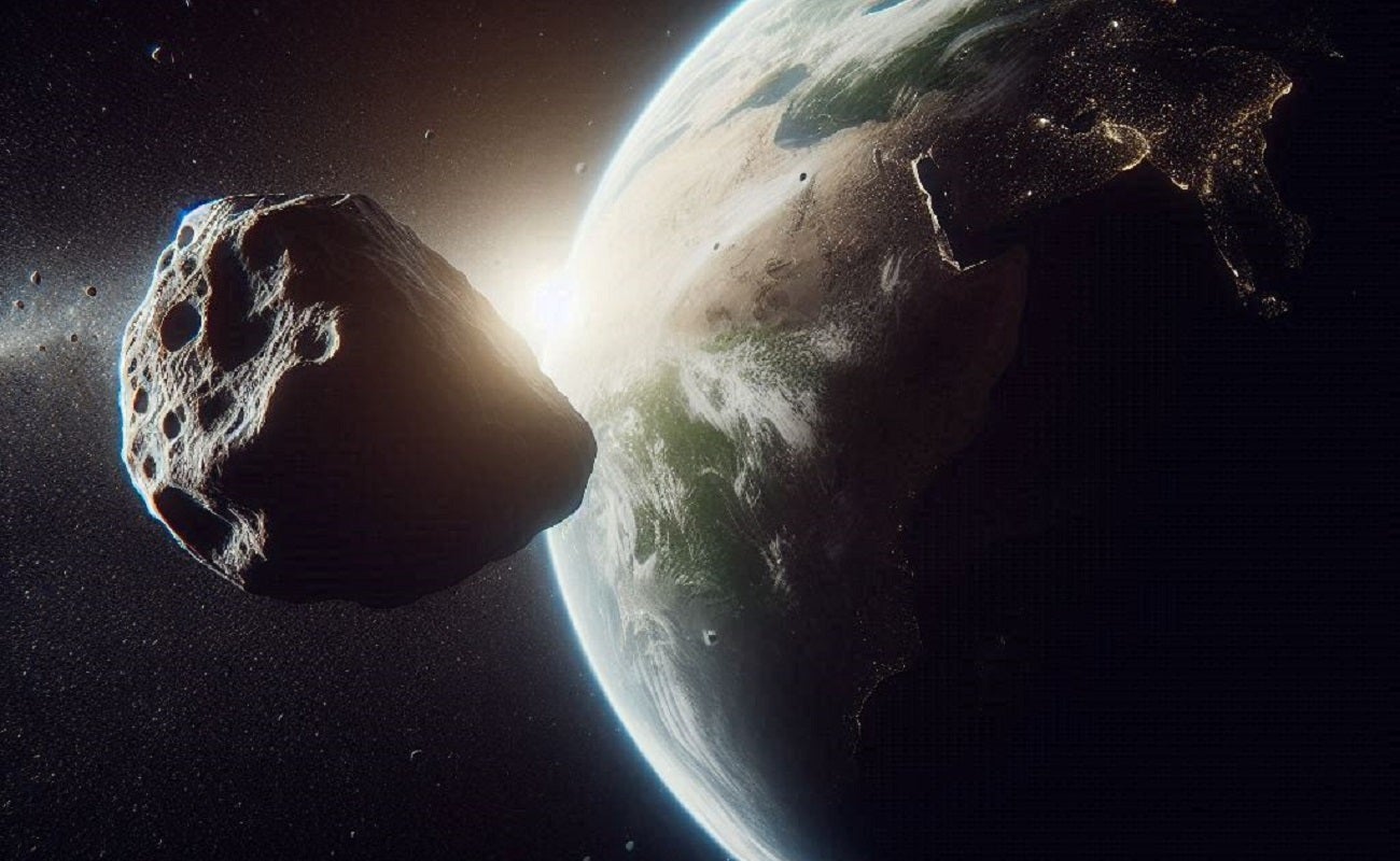 Imagen ilustrativa del asteroide 2024 YR4 que se aproxima a La Tierra.