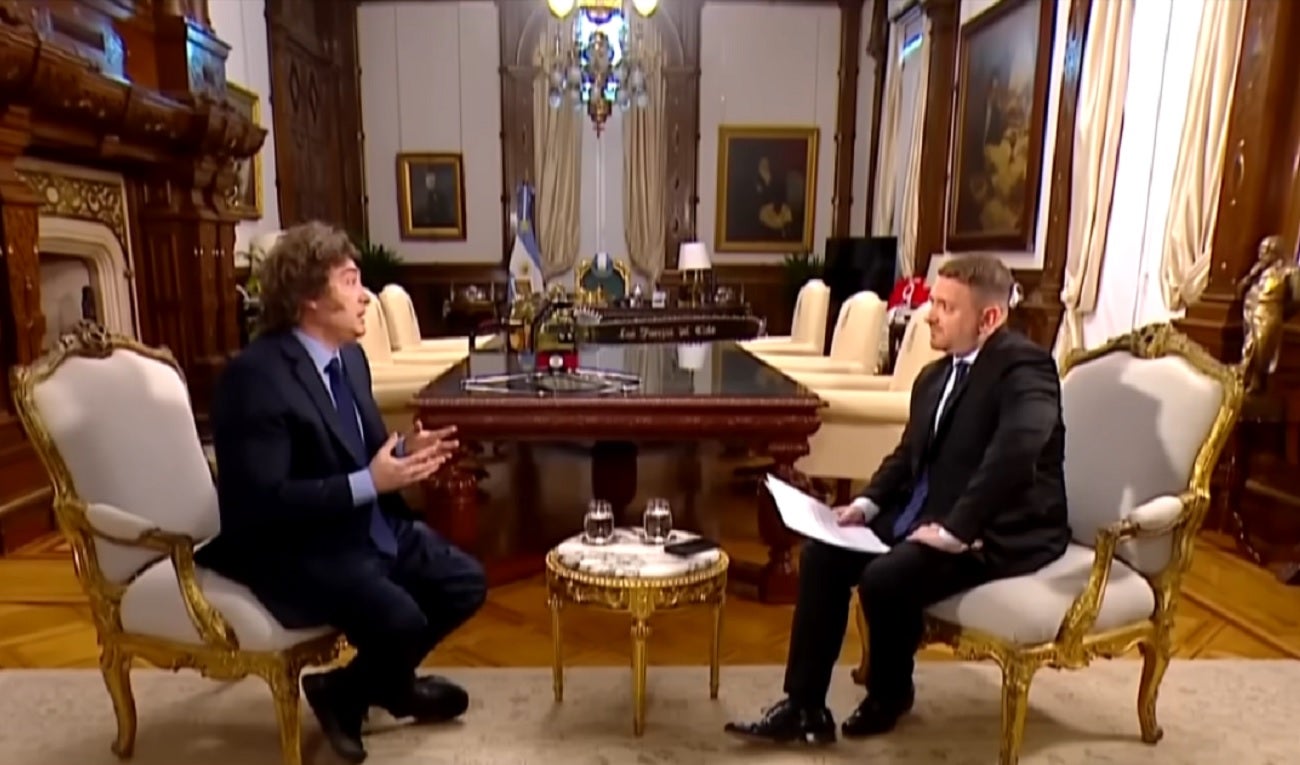Entrevista a Milei que no salió al aire para evitar comprometerlo