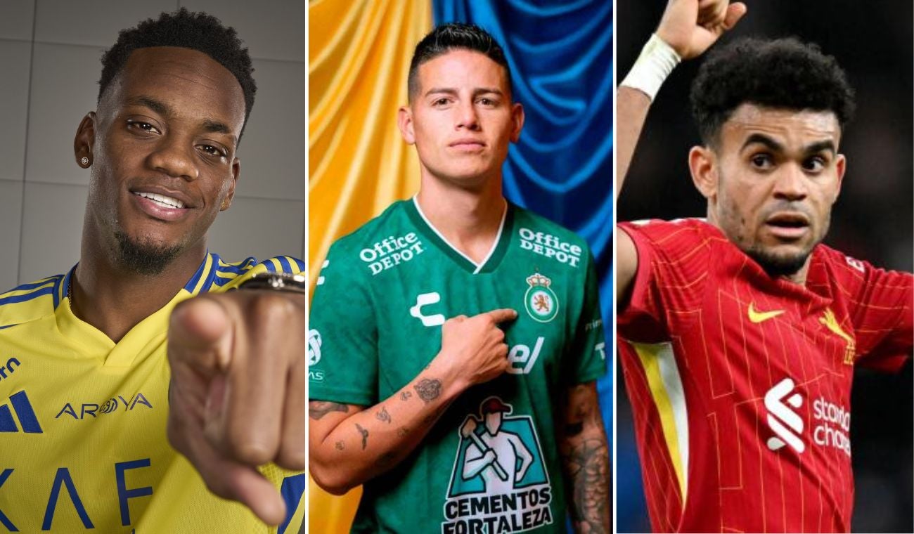 Jhon Jáder Durán, James Rodríguez y Luis Díaz