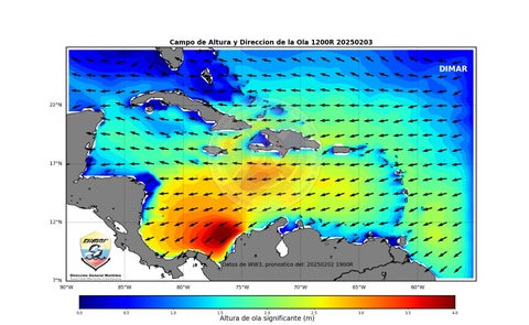 Alerta costera por fuertes vientos y oleajes.