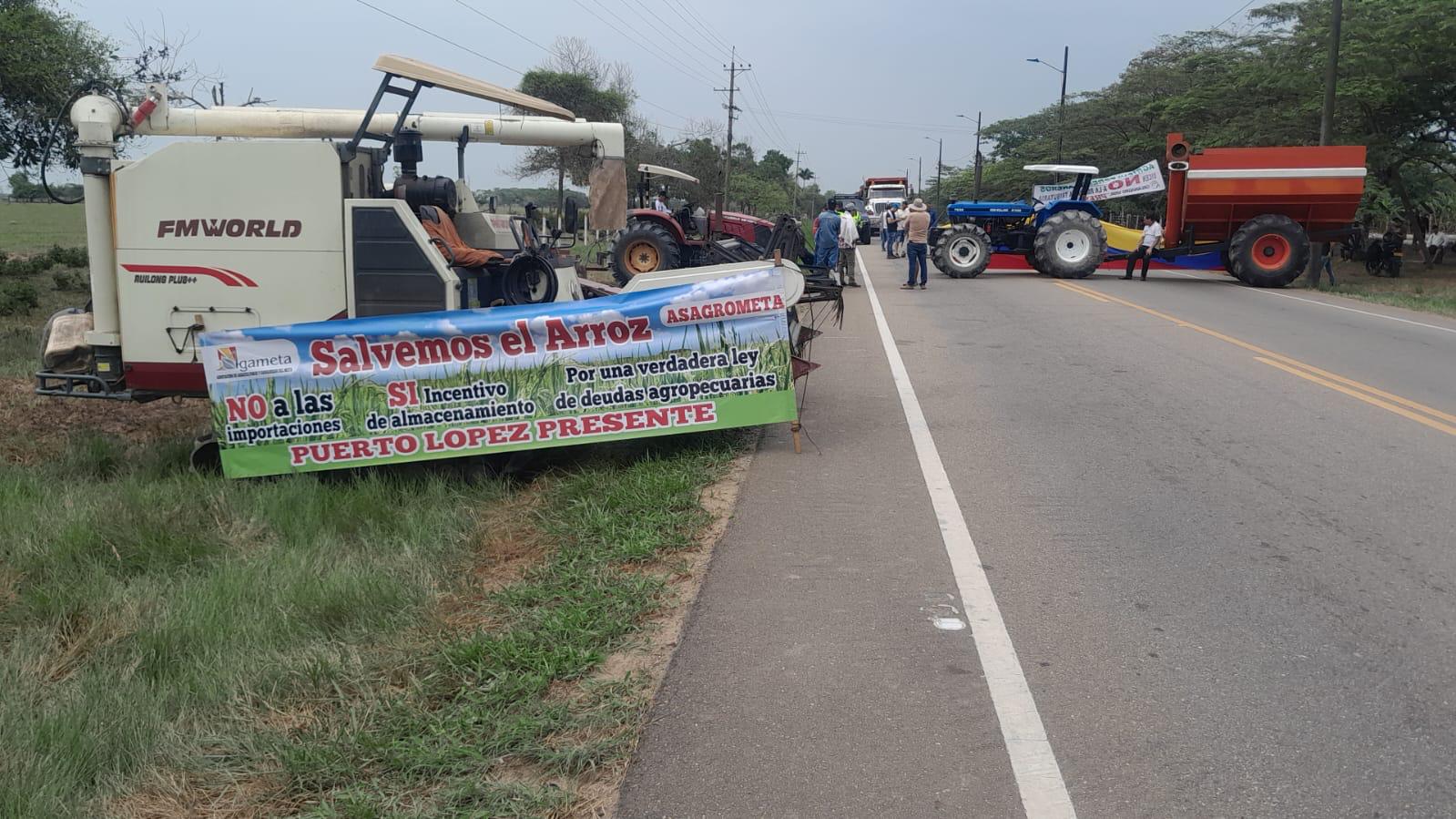 Protesta de arroceros del Meta