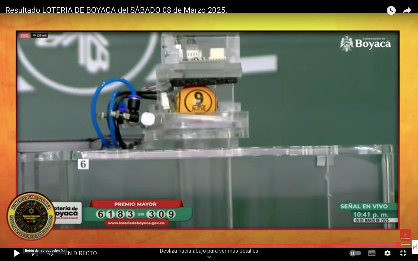 Resultado Lotería de Boyacá HOY sábado 8 de marzo 2024