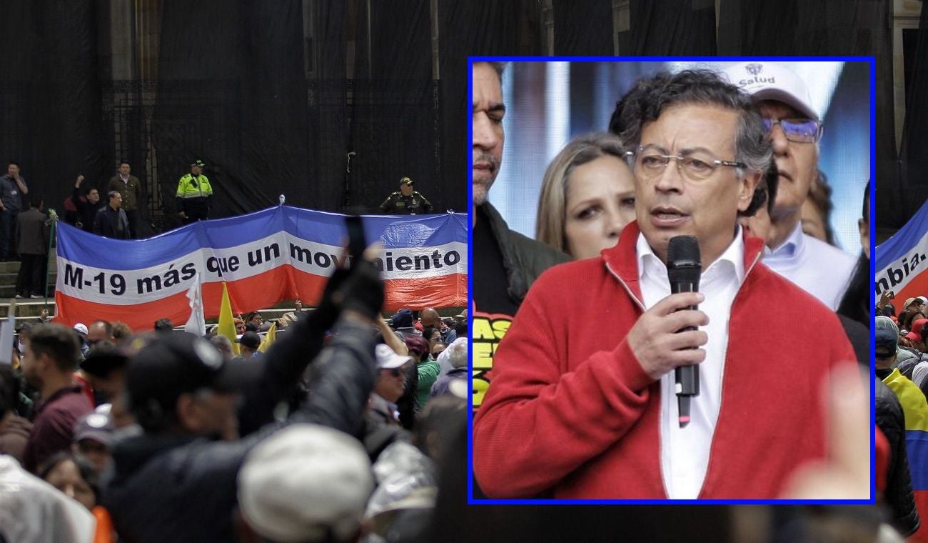 El presidente Gustavo Petro en la Plaza de Bolívar, el 18 de marzo de 2025