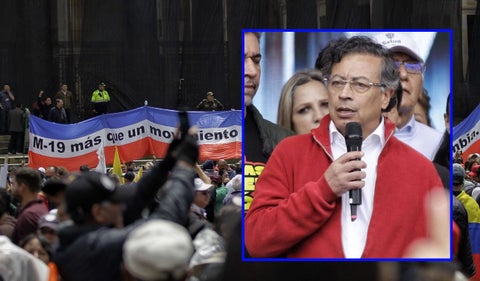 El presidente Gustavo Petro en la Plaza de Bolívar, el 18 de marzo de 2025