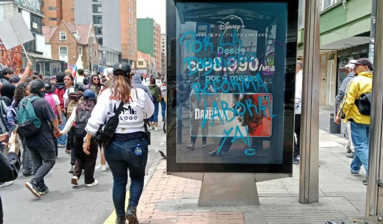 Vandalismo en marchas del 18 de marzo en Bogotá