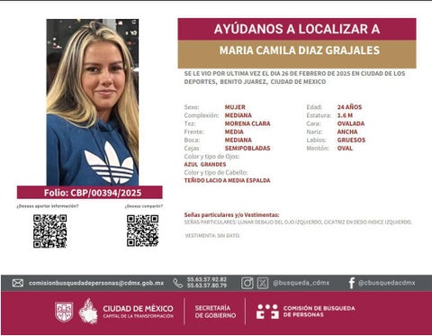 Colombiana desaparecida en México
