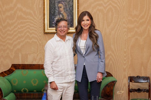 Reunión entre el presidente Colombiano Gustavo Petro y la secretaria de Seguridad de Estados Unidos Kristi Noem.