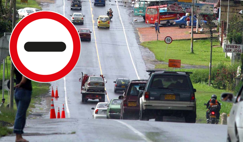 Señal de tránsito de retén