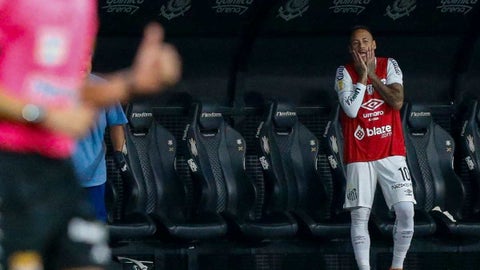 Neymar con el Santos