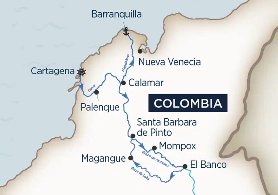 CRUCEROS por el RÍO MAGDALENA; recorrido, paradas y duración