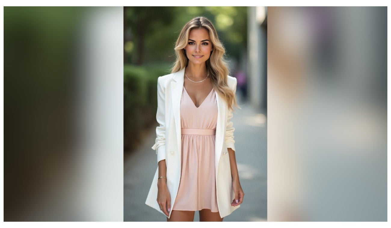 Valeria Moon con blazer blanco