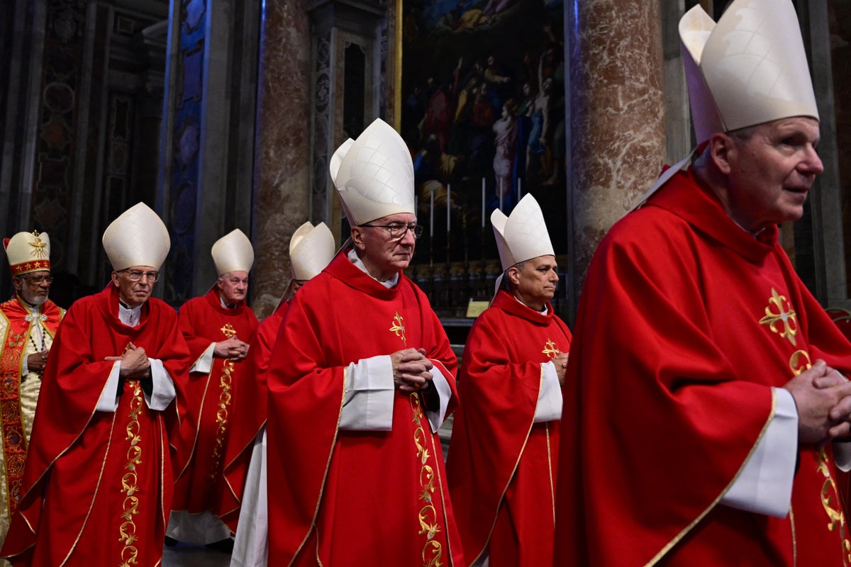 Los cardenales Robert Prevost y Pietro Parolin