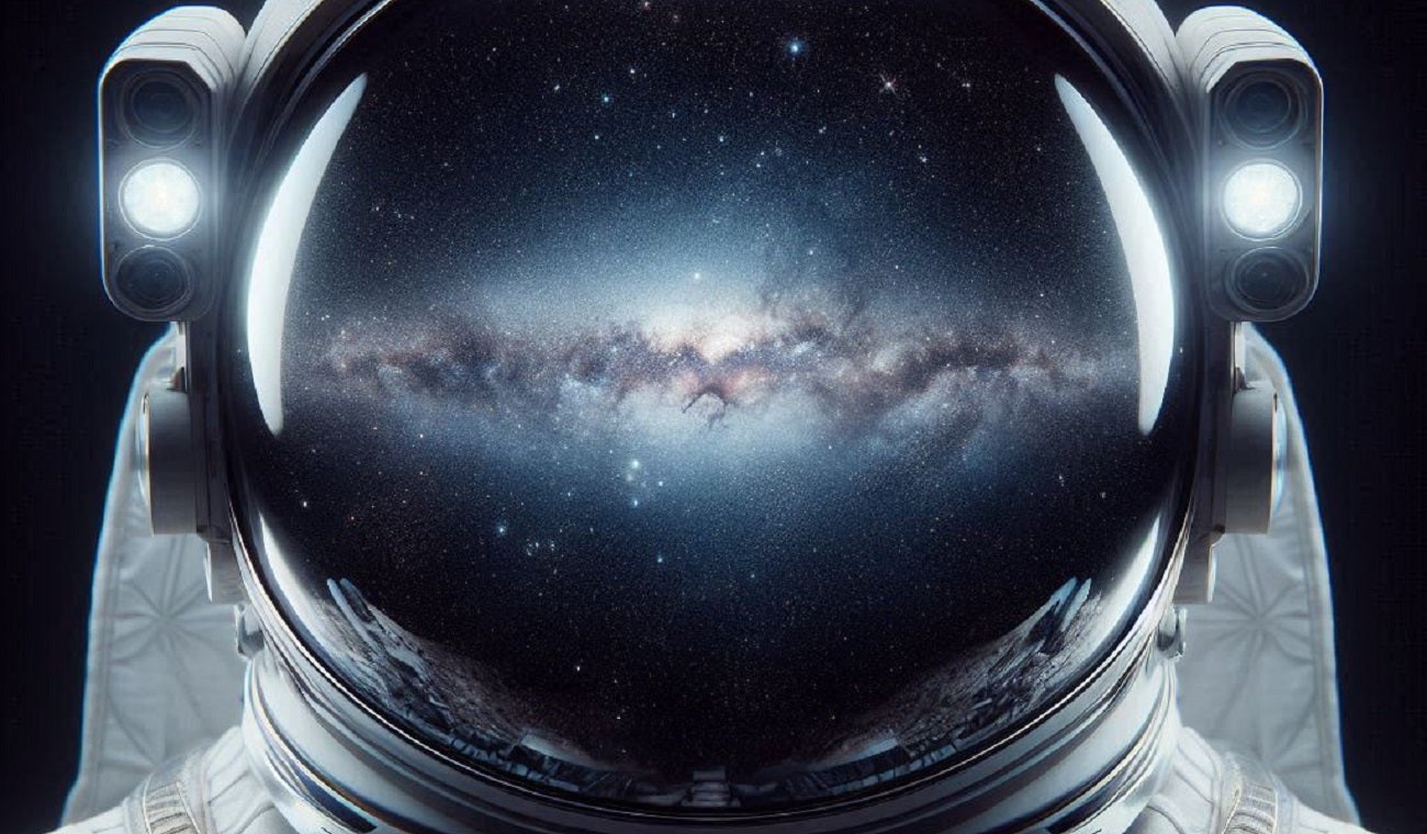 Astronauta mirando hacia el universo