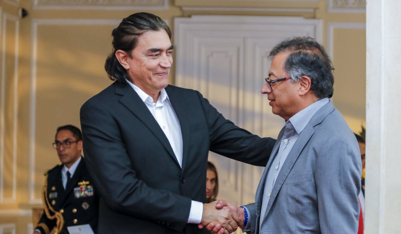 Gustavo Bolívar y Gustavo Petro, en la Casa de Nariño