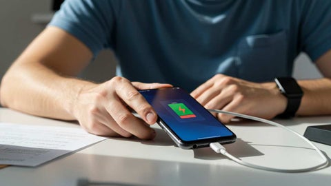 usuario cargando batería del celular