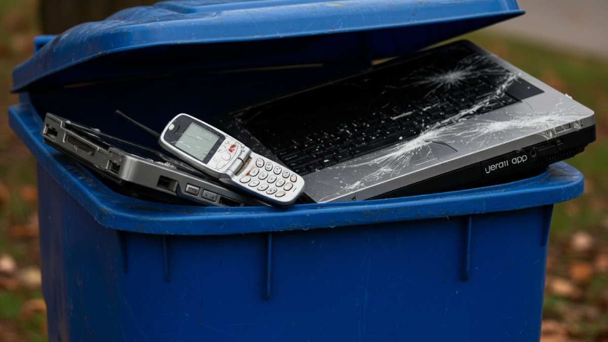 Dispositivos tecnológicos en la basura