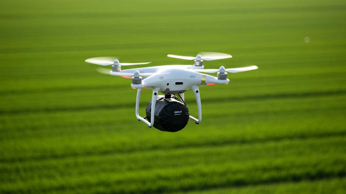 Drone cargado un paquete