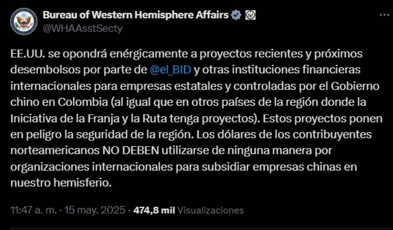 Jugadita de Trump que frenaría obras chinas en Colombia